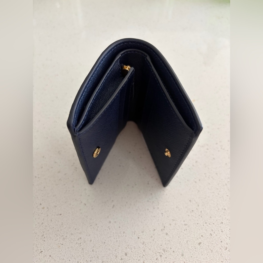 Lauren Ralph Lauren Navy and Cream Striped Leather Wallet - Picture 3 of 6